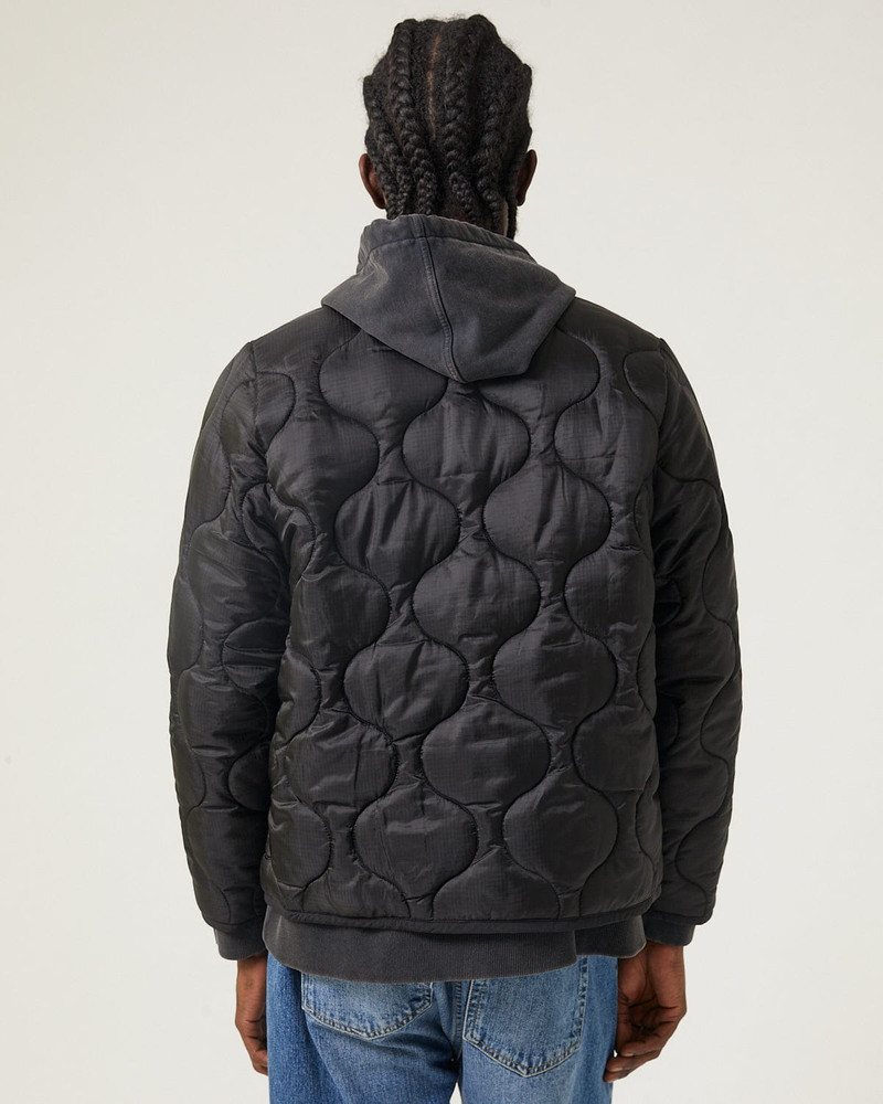 QUILTED LINER JACKET - BLACK 3