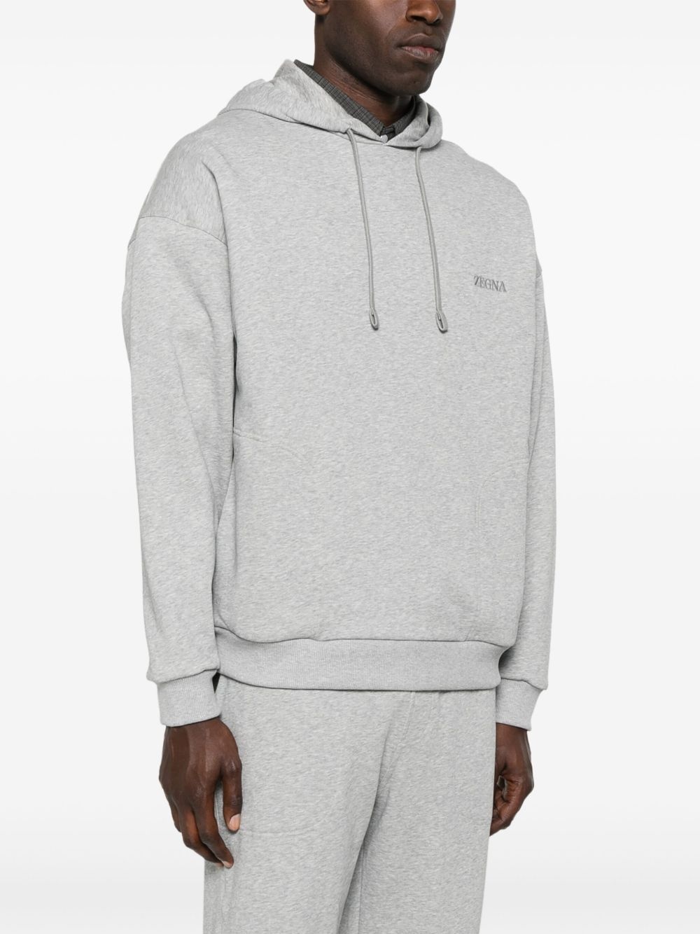 logo-embroidered hoodie - 3