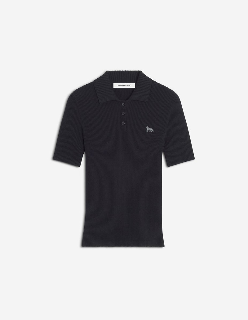BABY FOX FINE RIB WOOL POLO 1