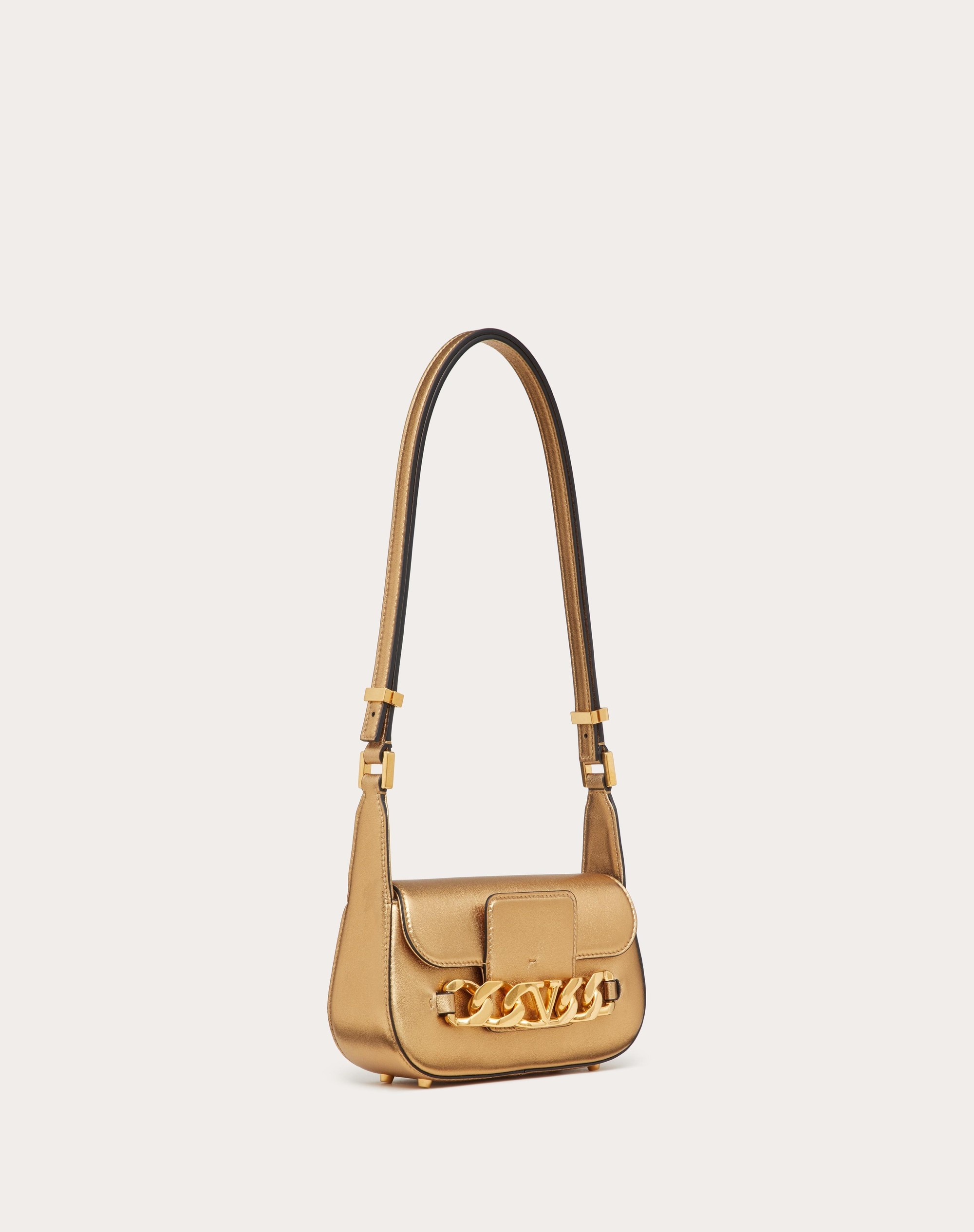 VLOGO CHAIN SMALL LAMINATED NAPPA SHOULDER BAG - 2