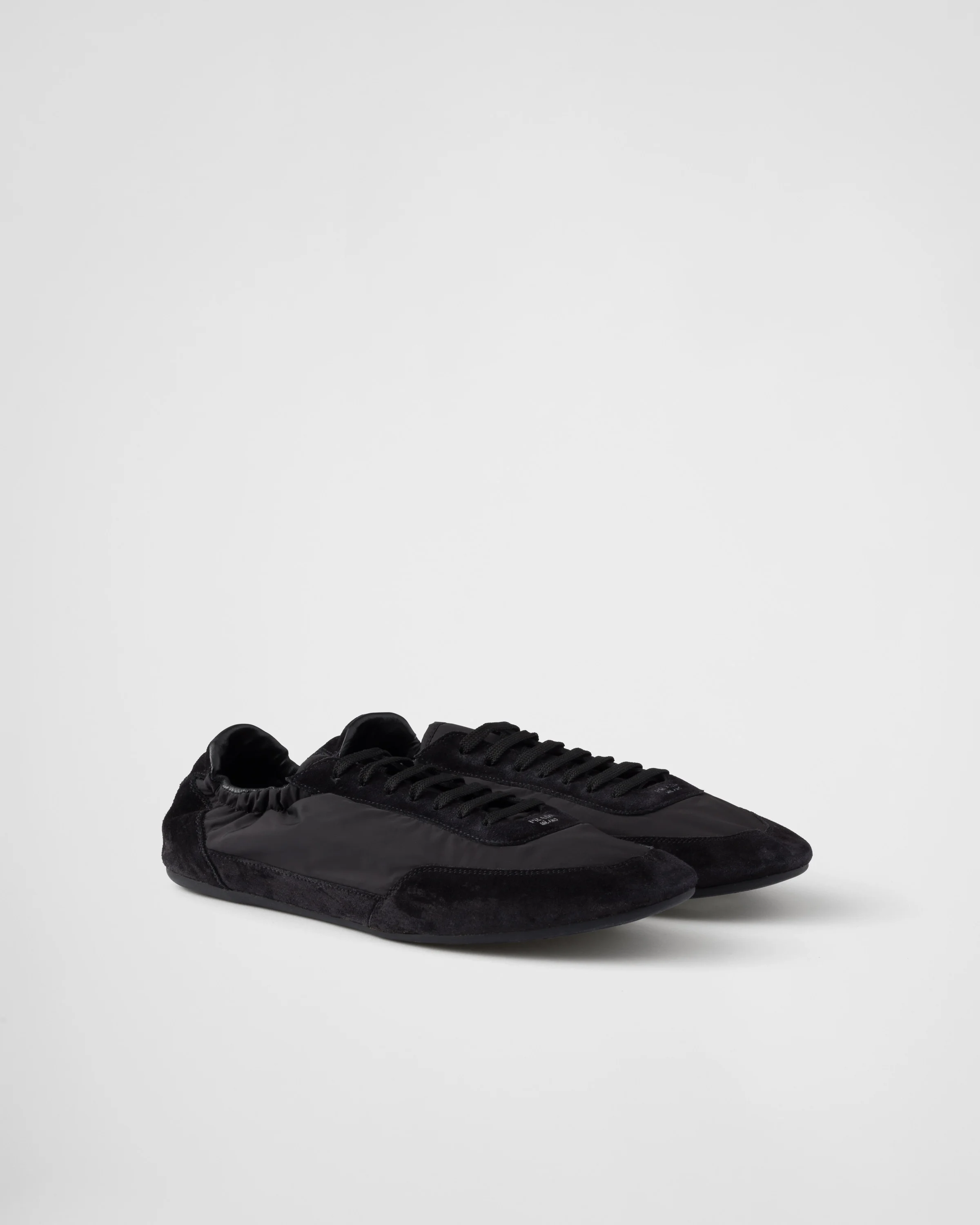 Collapse Re-Nylon and suede elasticized sneakers - 1