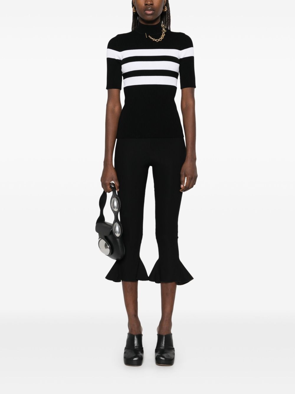 striped knitted T-shirt - 2