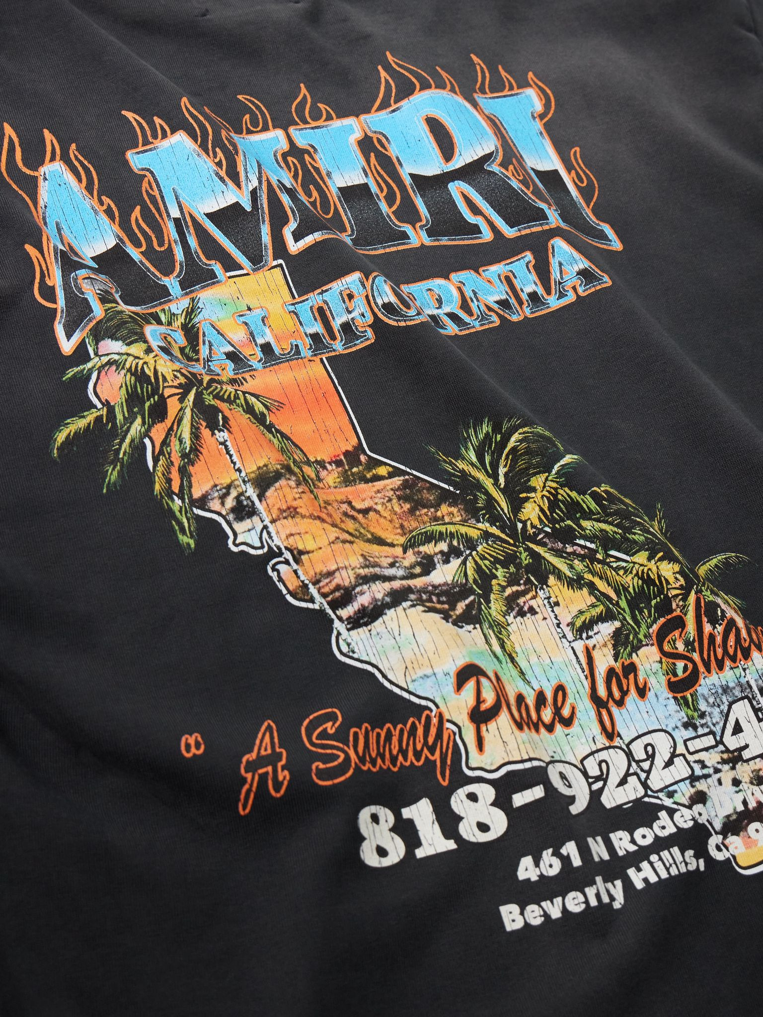 Sunny Place Logo-Print Cotton-Blend Jersey T-Shirt Black - 5