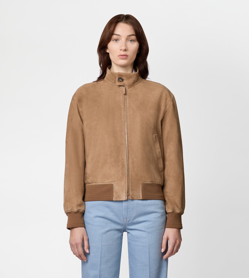 PASHMY BOMBER JACKET IN SUEDE - BEIGE 3