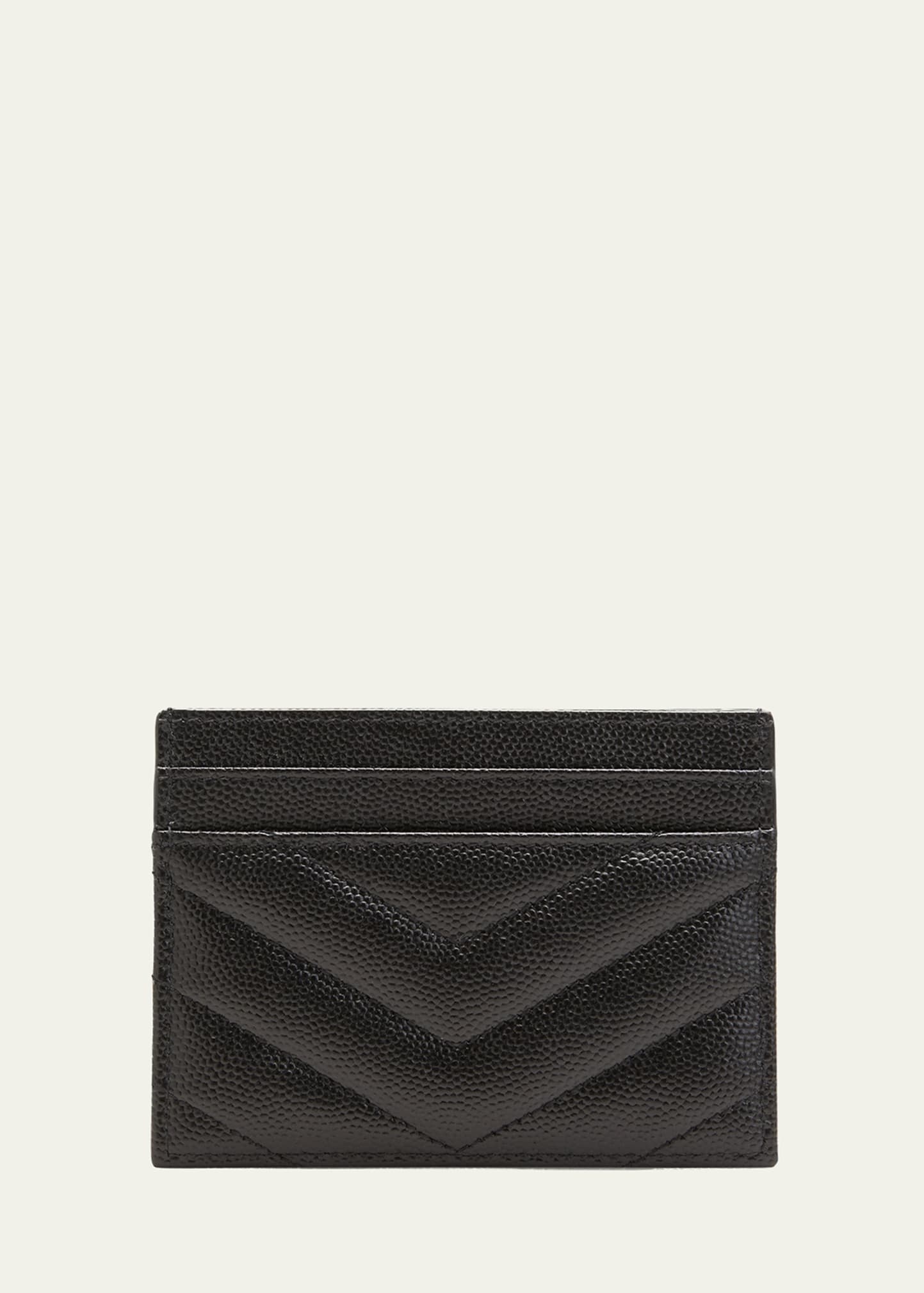 YSL Monogram Quilted Grain de Poudre Card Case - 3