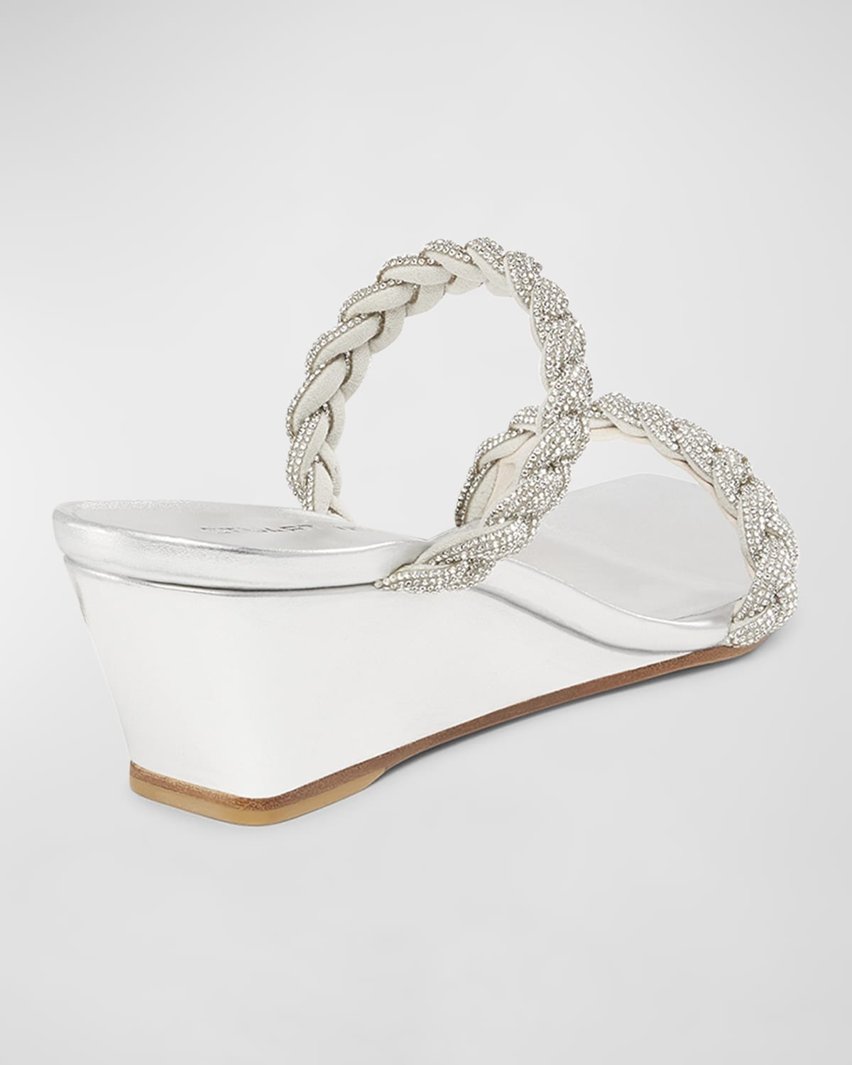 Highshine Crystal Braid Wedge Sandals - 3