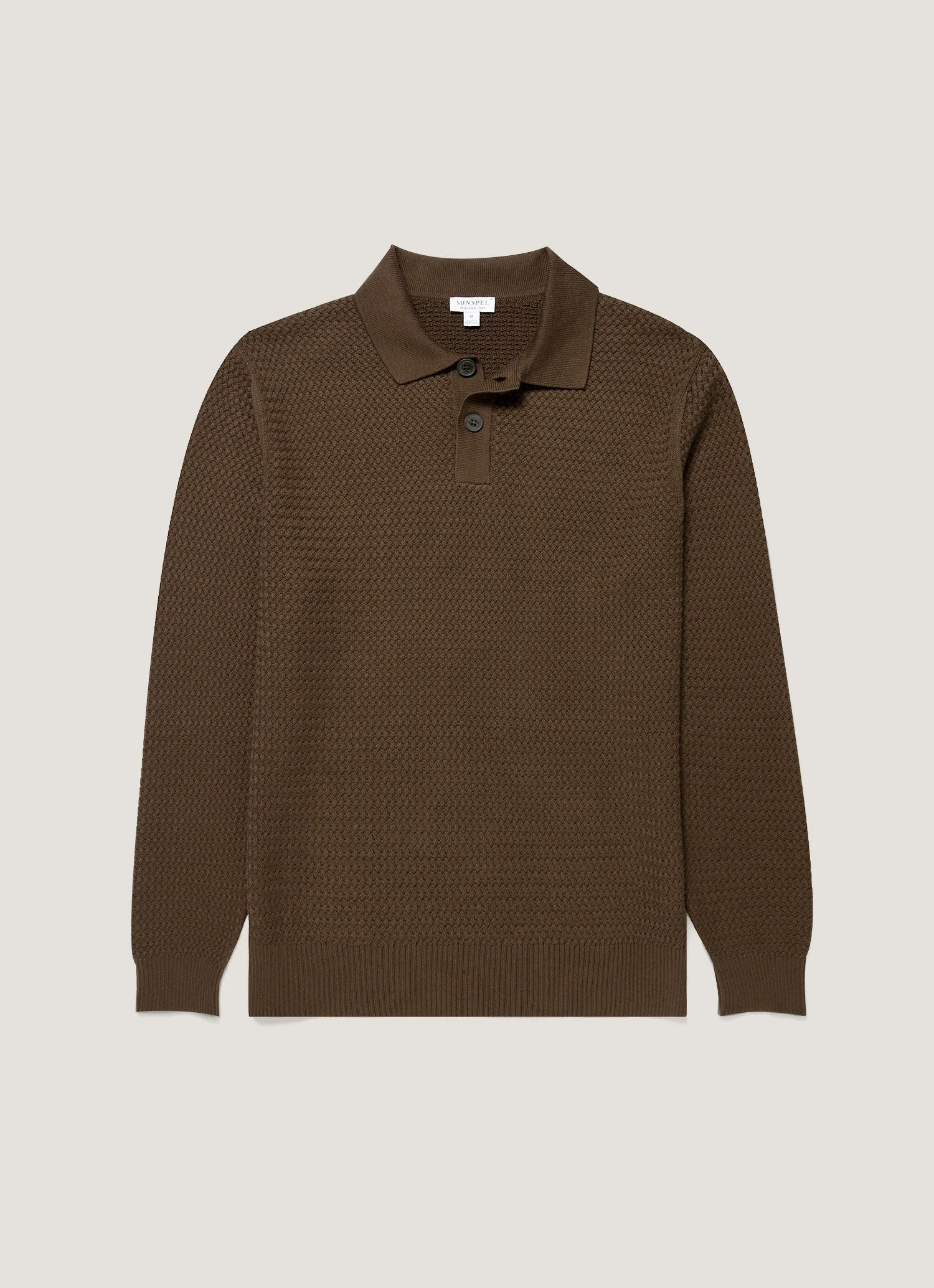 Cotton Basketweave Polo Shirt - 1