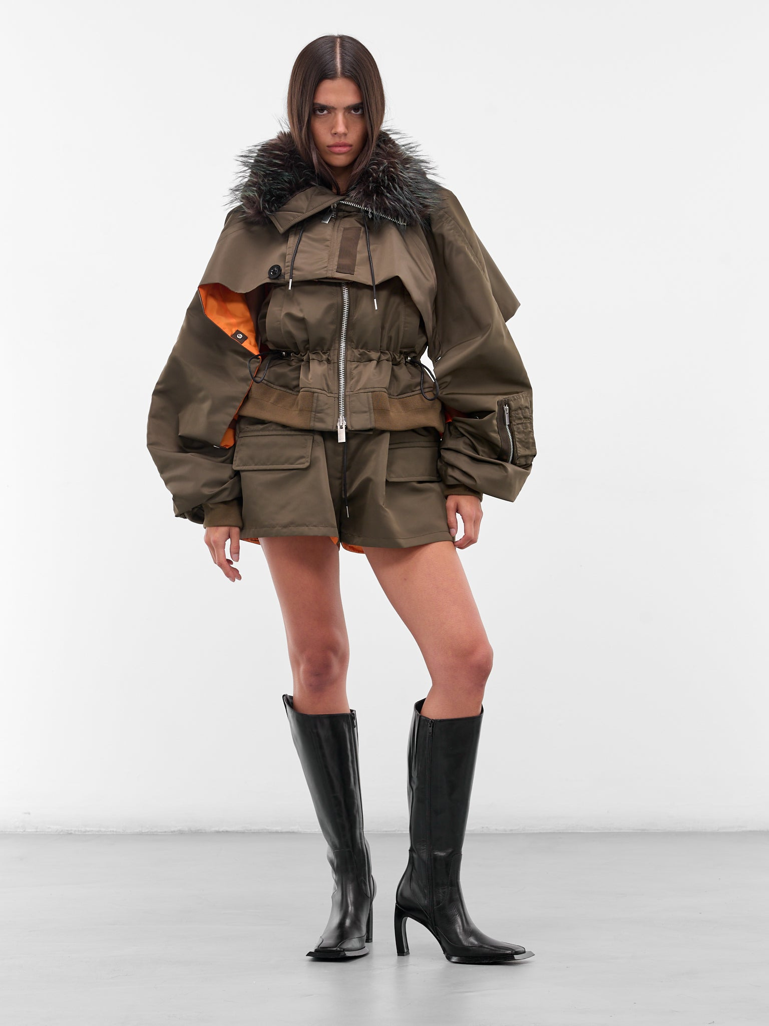 Khaki Nylon Bomber Tank Top - 6