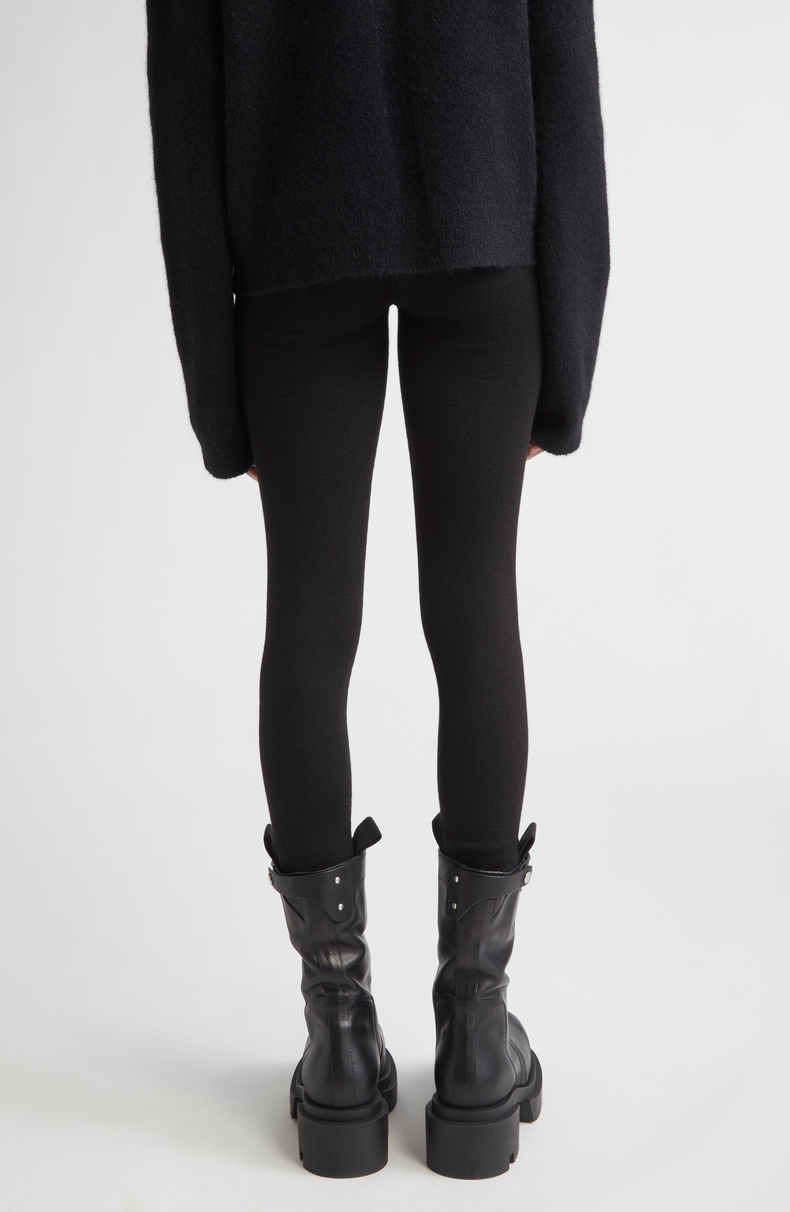 Rick Owens Wool Leggings in Black at Nordstrom - 3