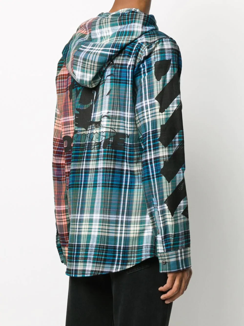 checkered hooded shirt - 4