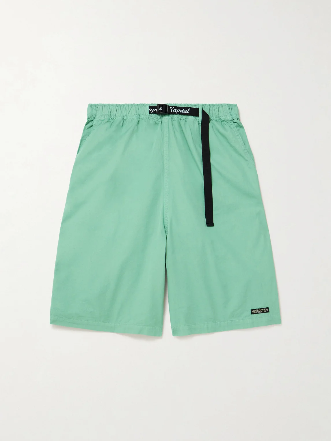 Easy Wide-Leg Belted Cotton-Twill Shorts - 1
