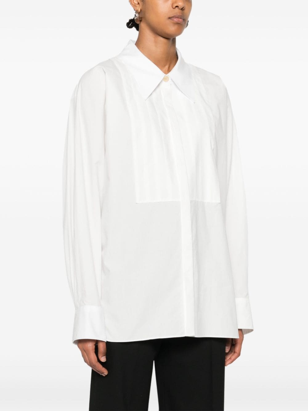 pintuck-detailed shirt - 3
