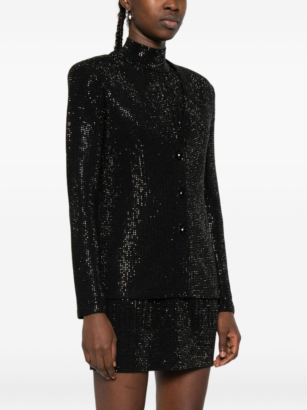 embellished button jacket - 3