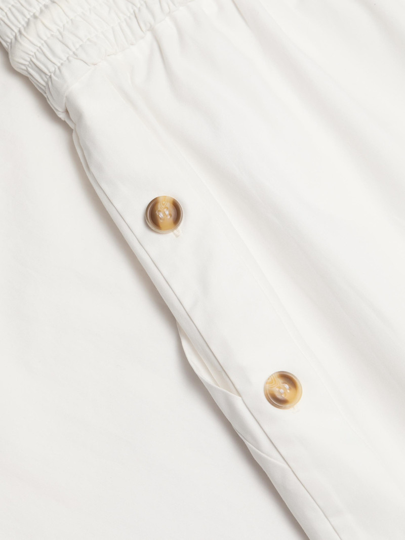 Women's Story Side-Button Cotton Track Pants - Ivory 7