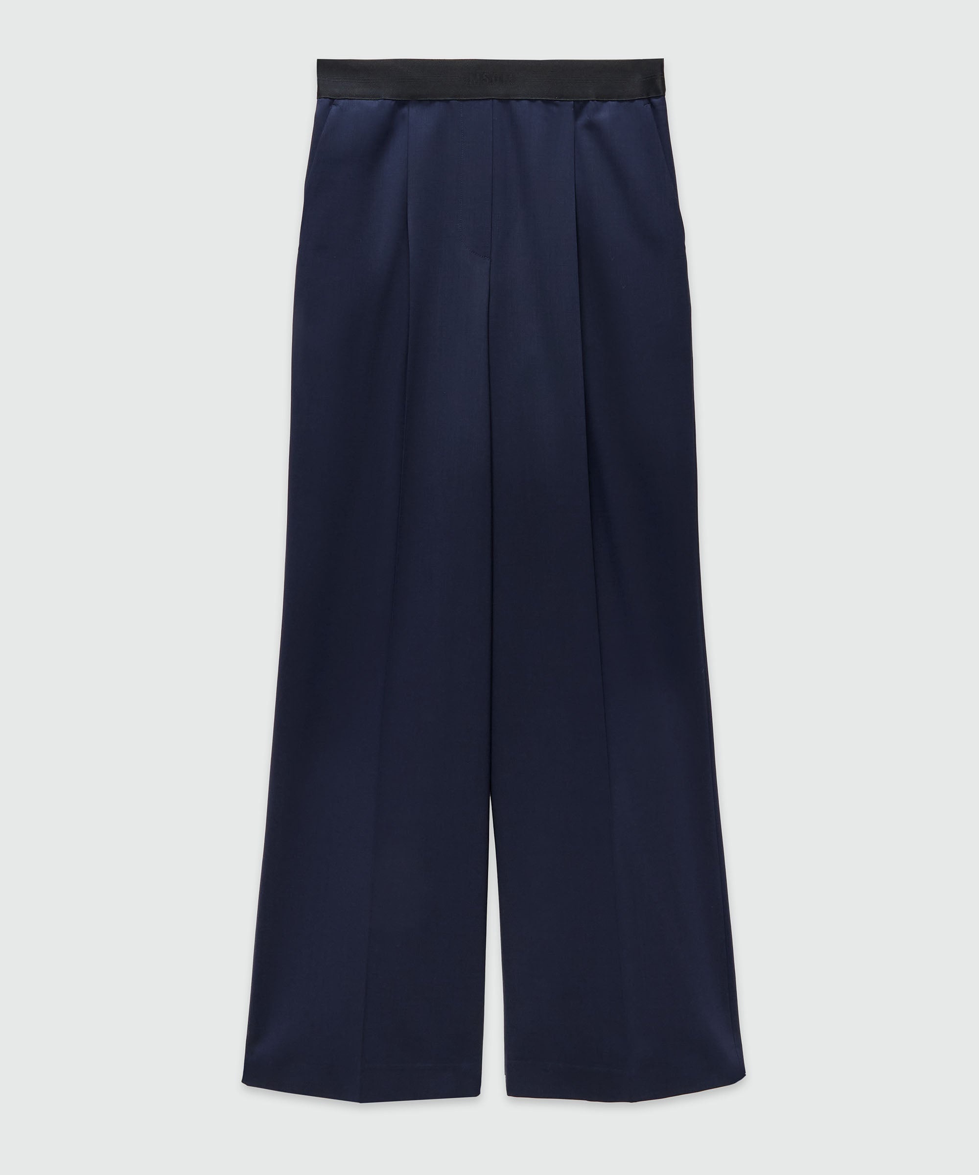 Wool palazzo pants with pleats - 1