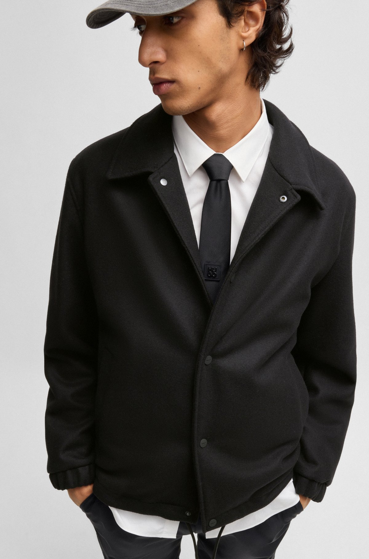 WOOL COACH JACKET WITH ADJUSTABLE HEM - 6