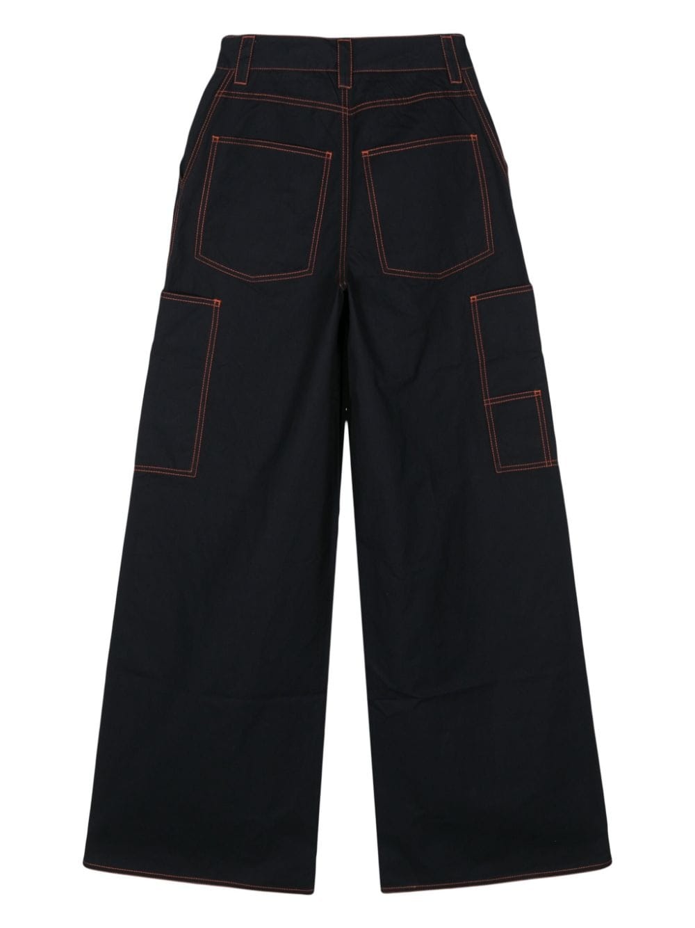 wide-leg cotton trousers - 2
