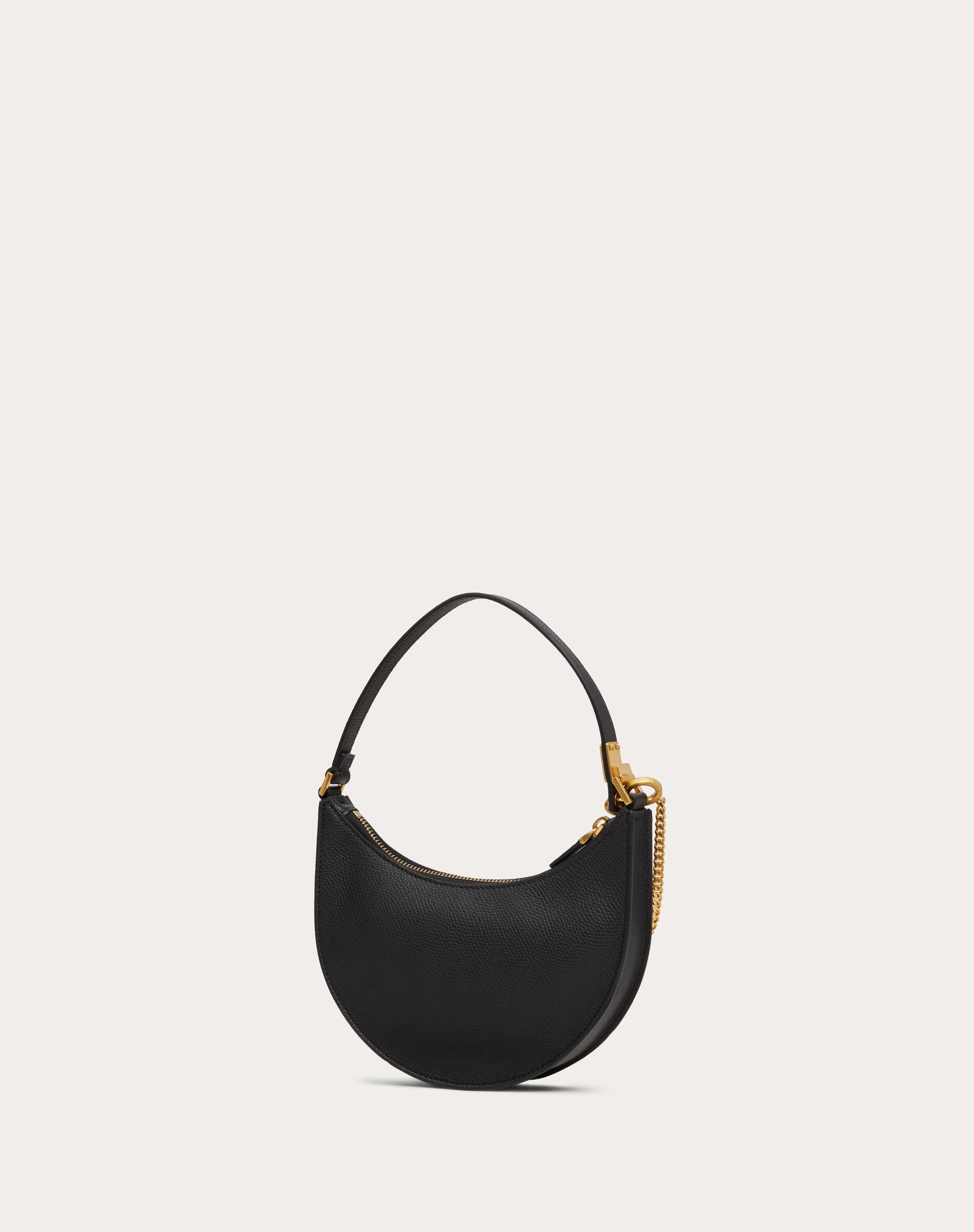 MINI VLOGO SIGNATURE GRAINY CALFSKIN HOBO BAG - 3