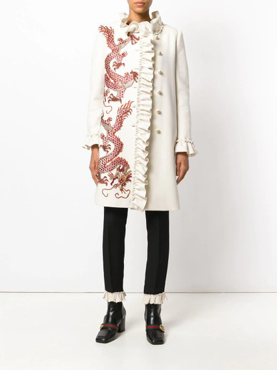 GUCCI coat with embroidered dragons outlook