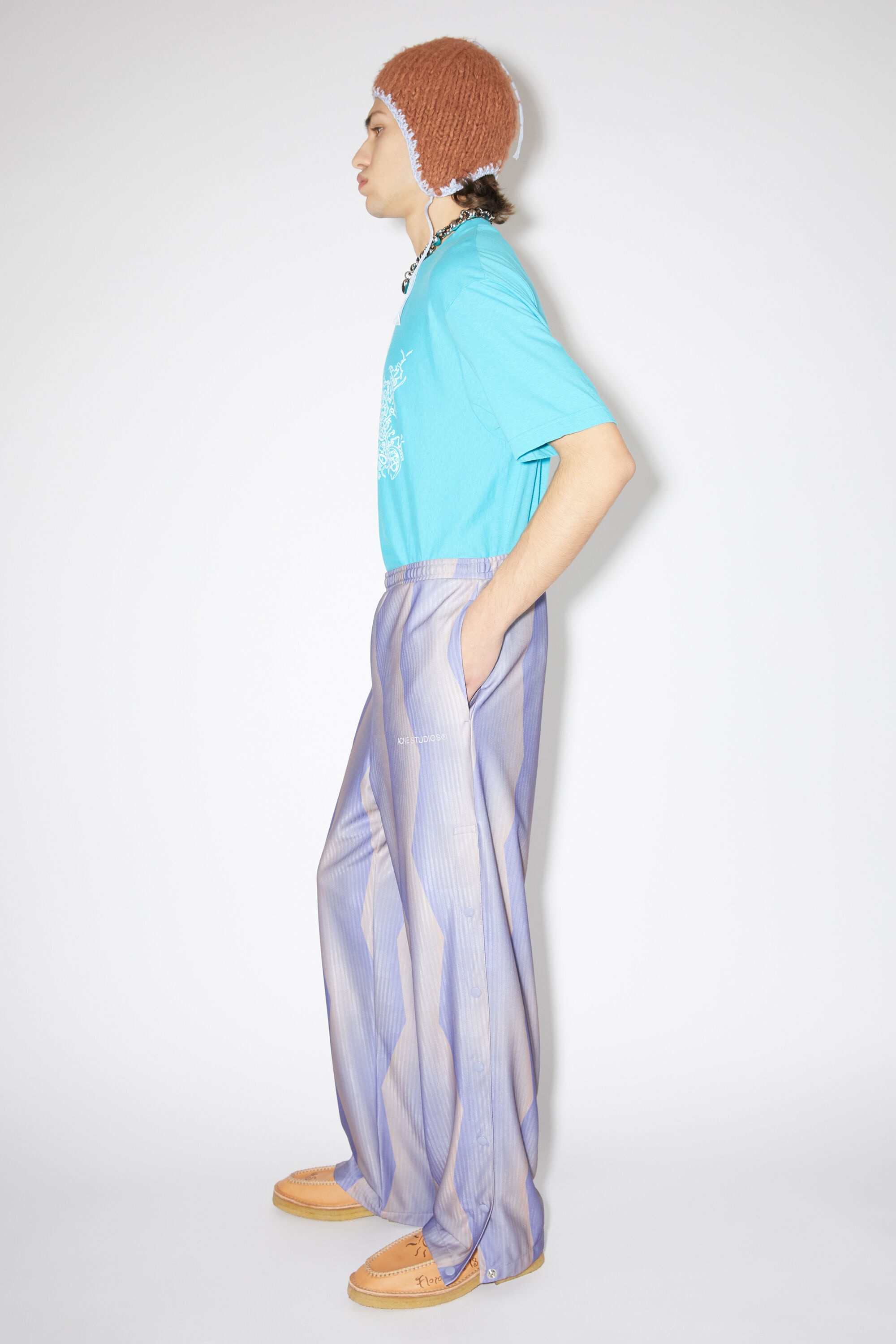 Print trousers - Blue/beige - 4