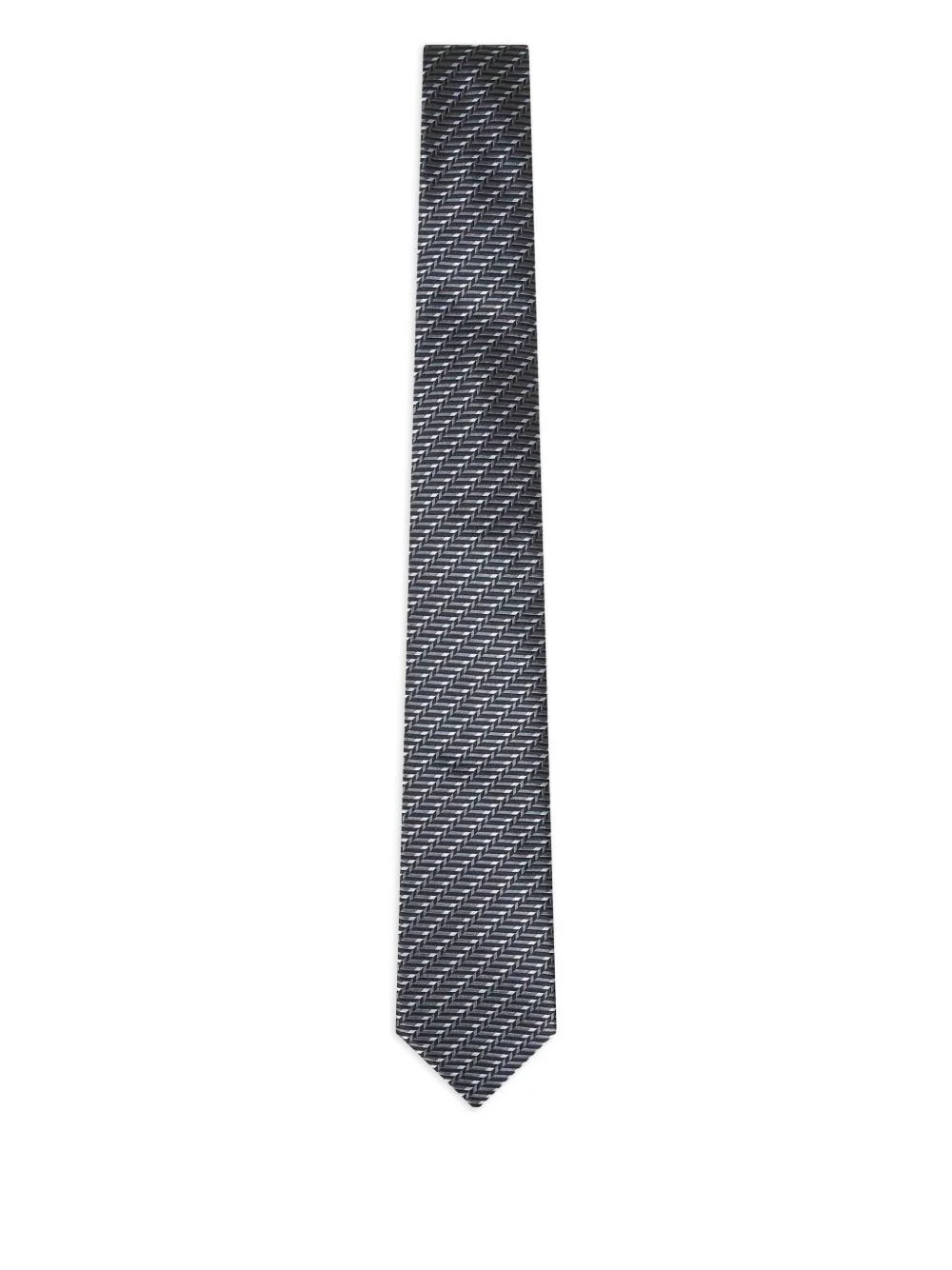jacquard-weave chevron-print silk tie - 1