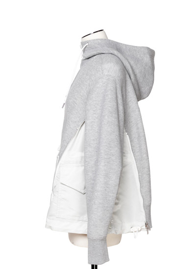 sacai Sponge Sweat x Nylon Twill Hoodie outlook