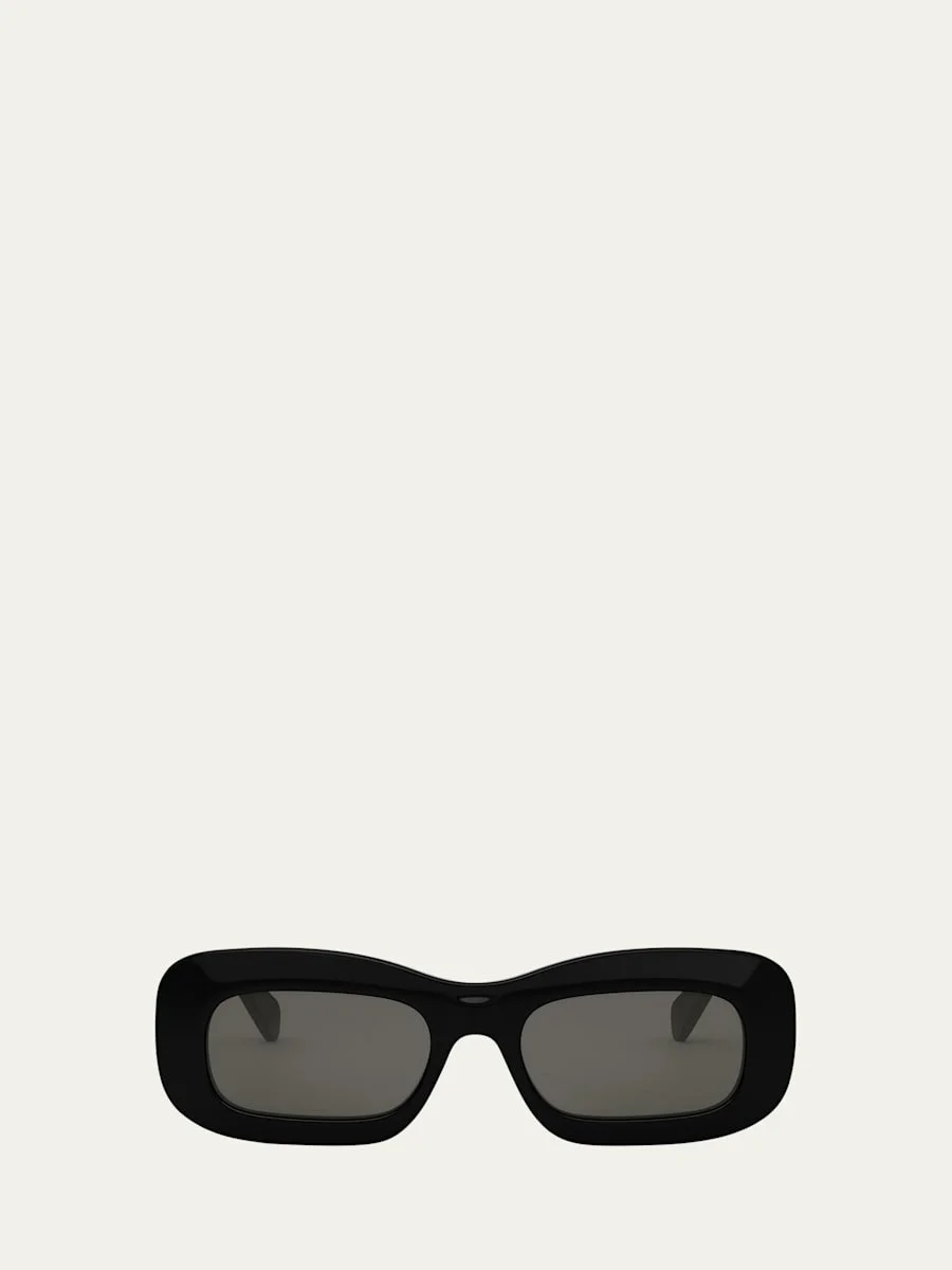 Bold 3 Dots Acetate Rectangle Sunglasses - 1