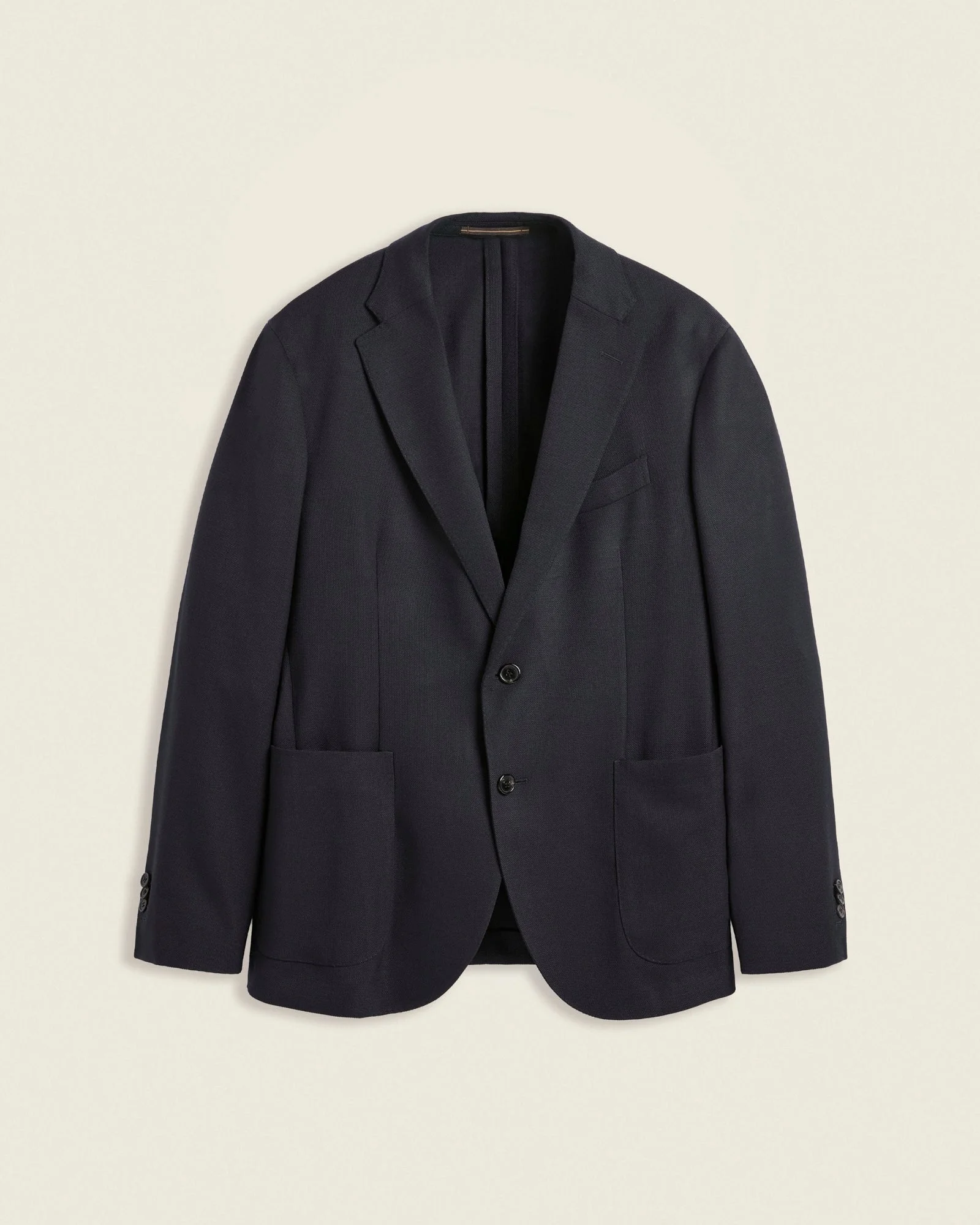 Slim fit stretch wool Hopsack blazer - 1