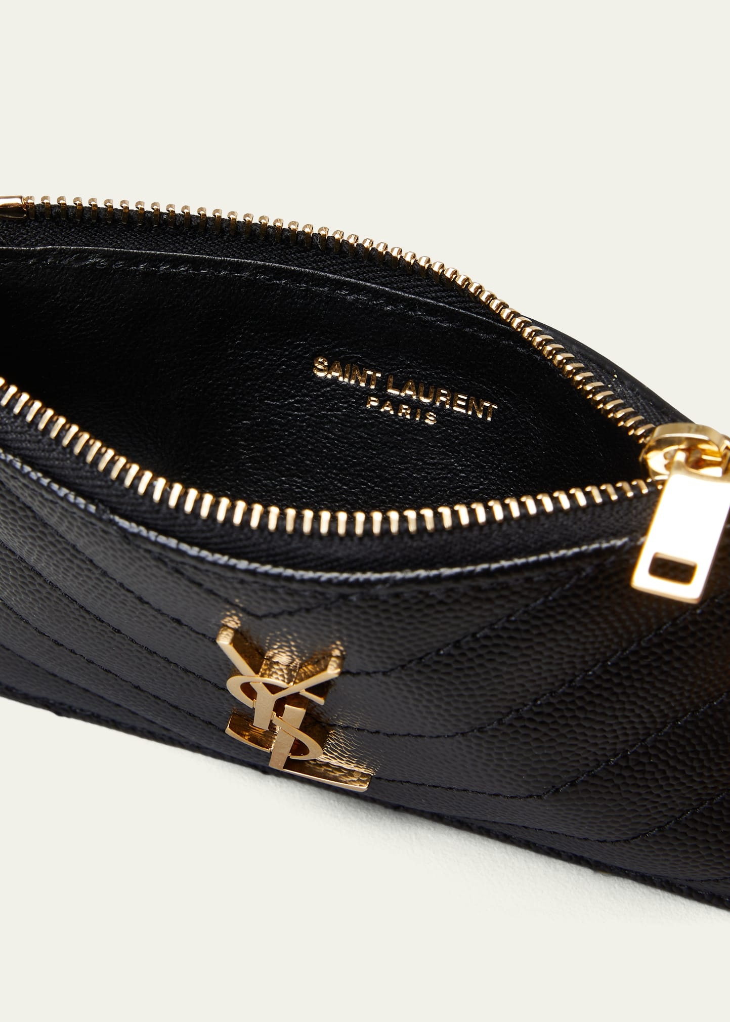 Zip Fragments YSL Monogram Pouch Card Case Wallet - 4