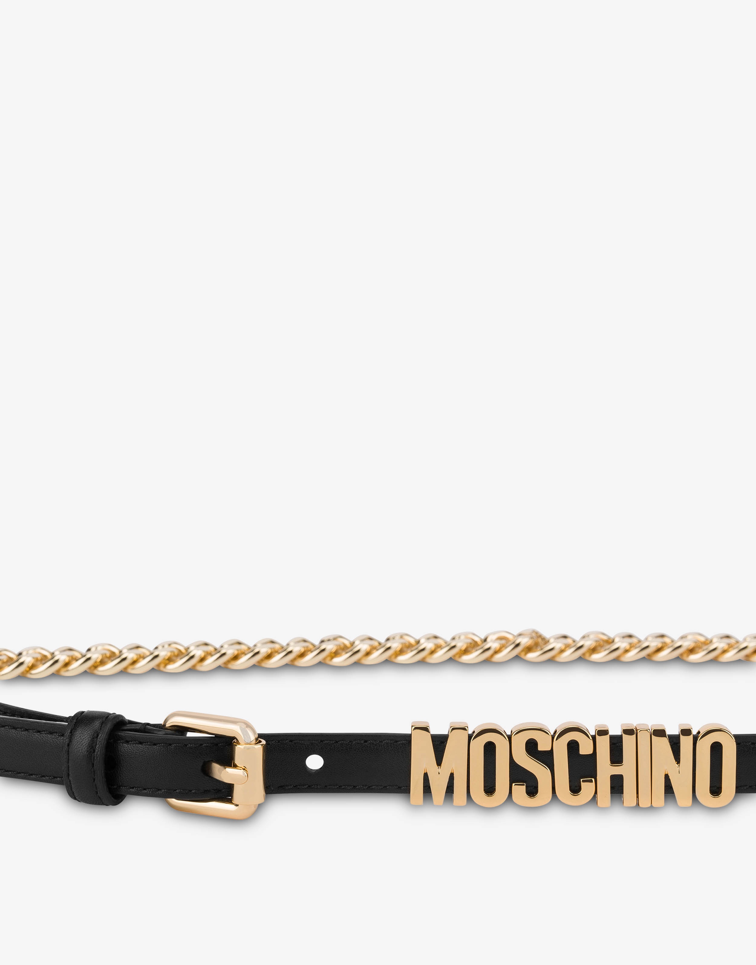 LETTERING LOGO CALFSKIN AND CHAIN BELT - 2