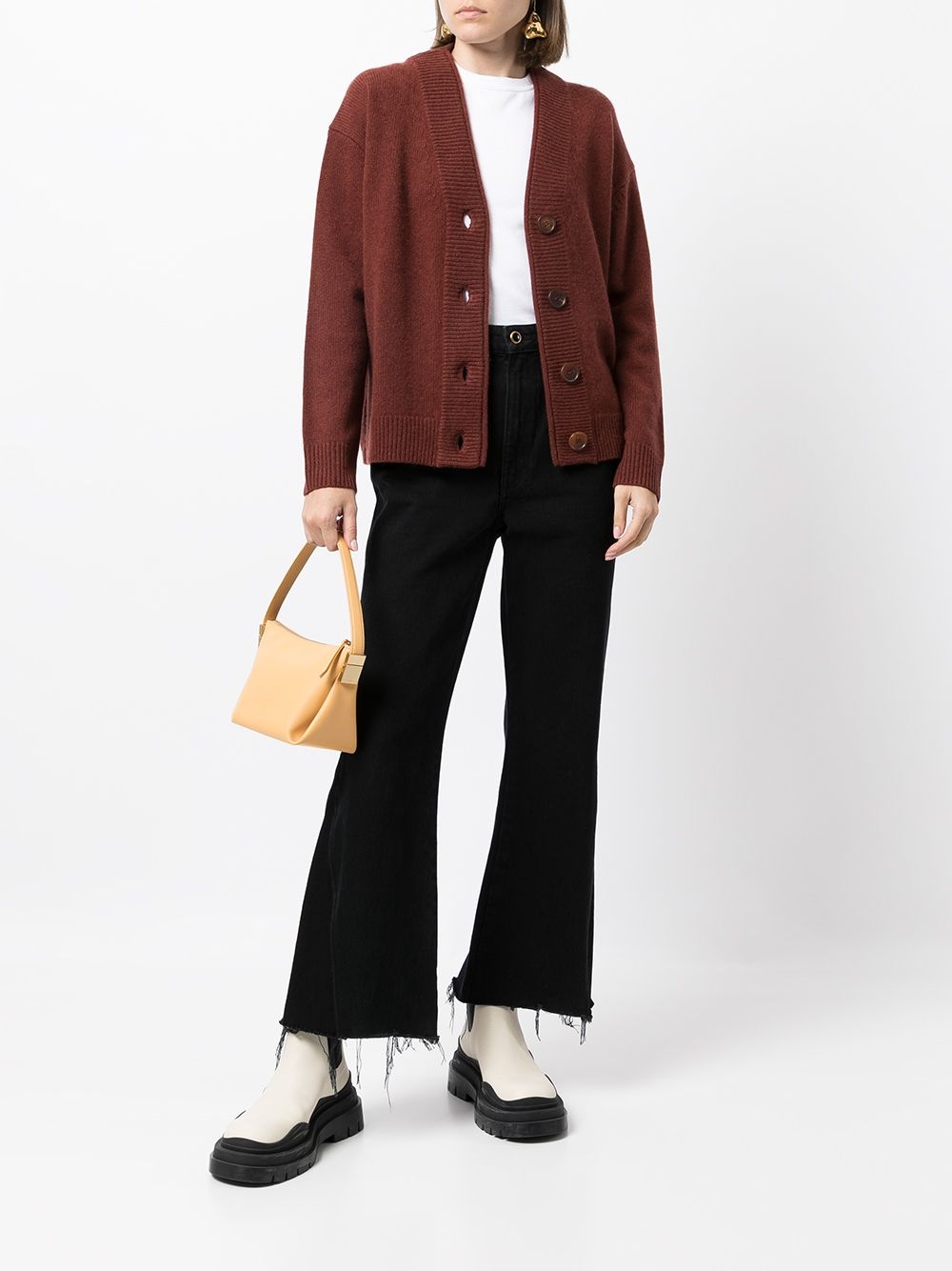 ribbed-knit buttoned-up cardigan - 2
