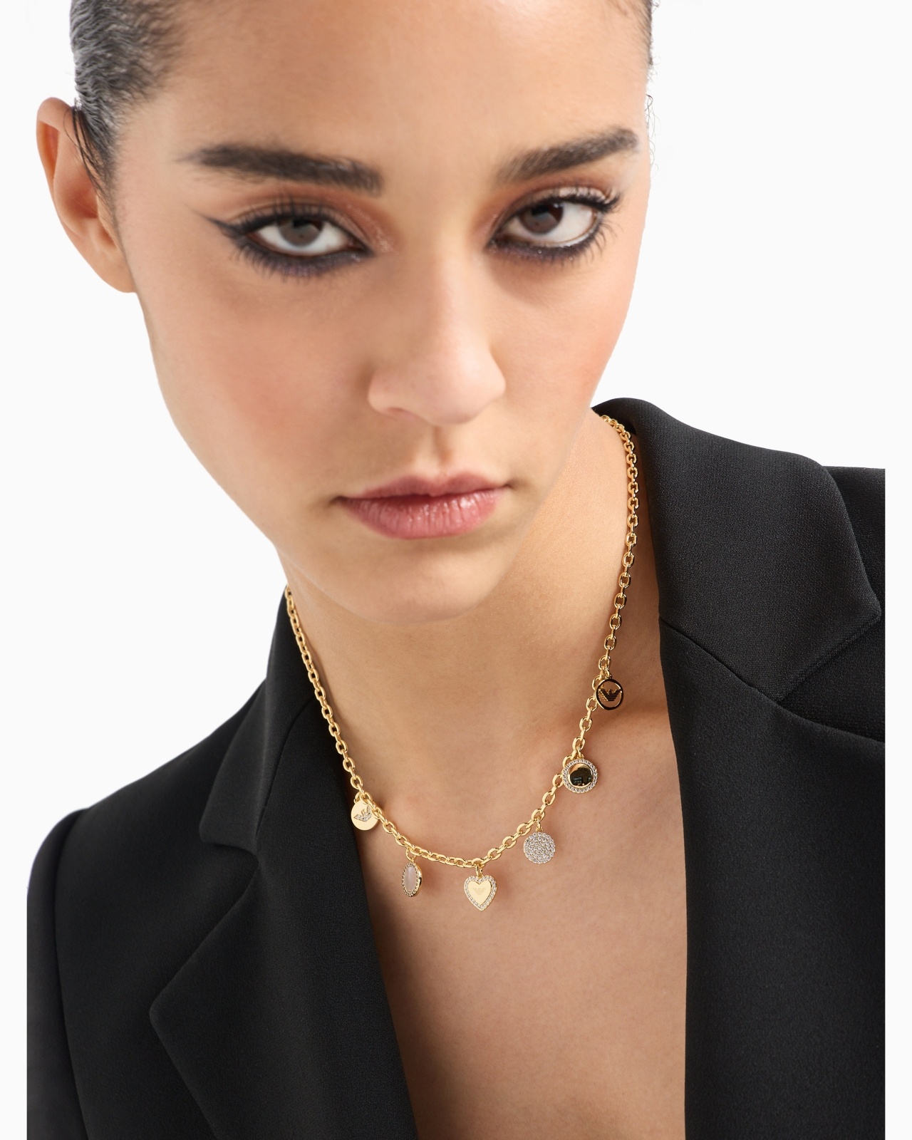 GOLD-TONE BRASS STATION NECKLACE - 4