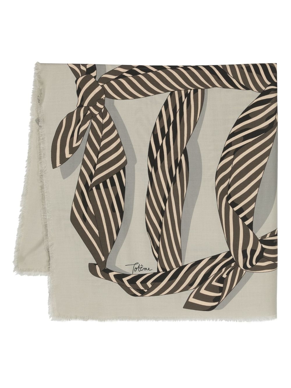 knot-print silk scarf - 1