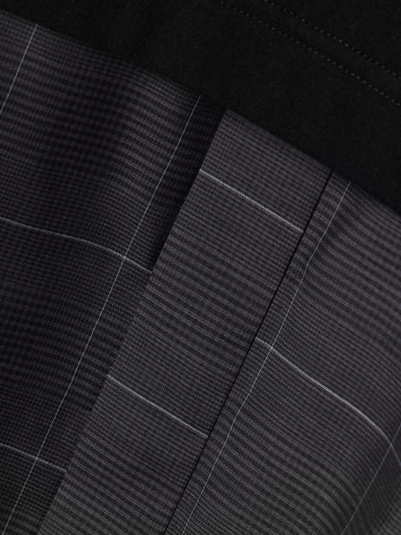 Belted cotton-jersey and checked voile midi dress Black - 4