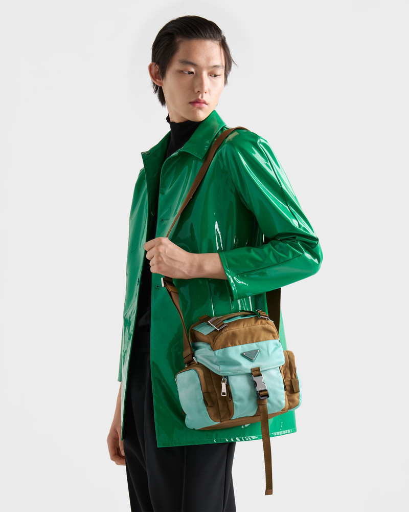 Antiqued Re-Nylon and leather shoulder bag 8