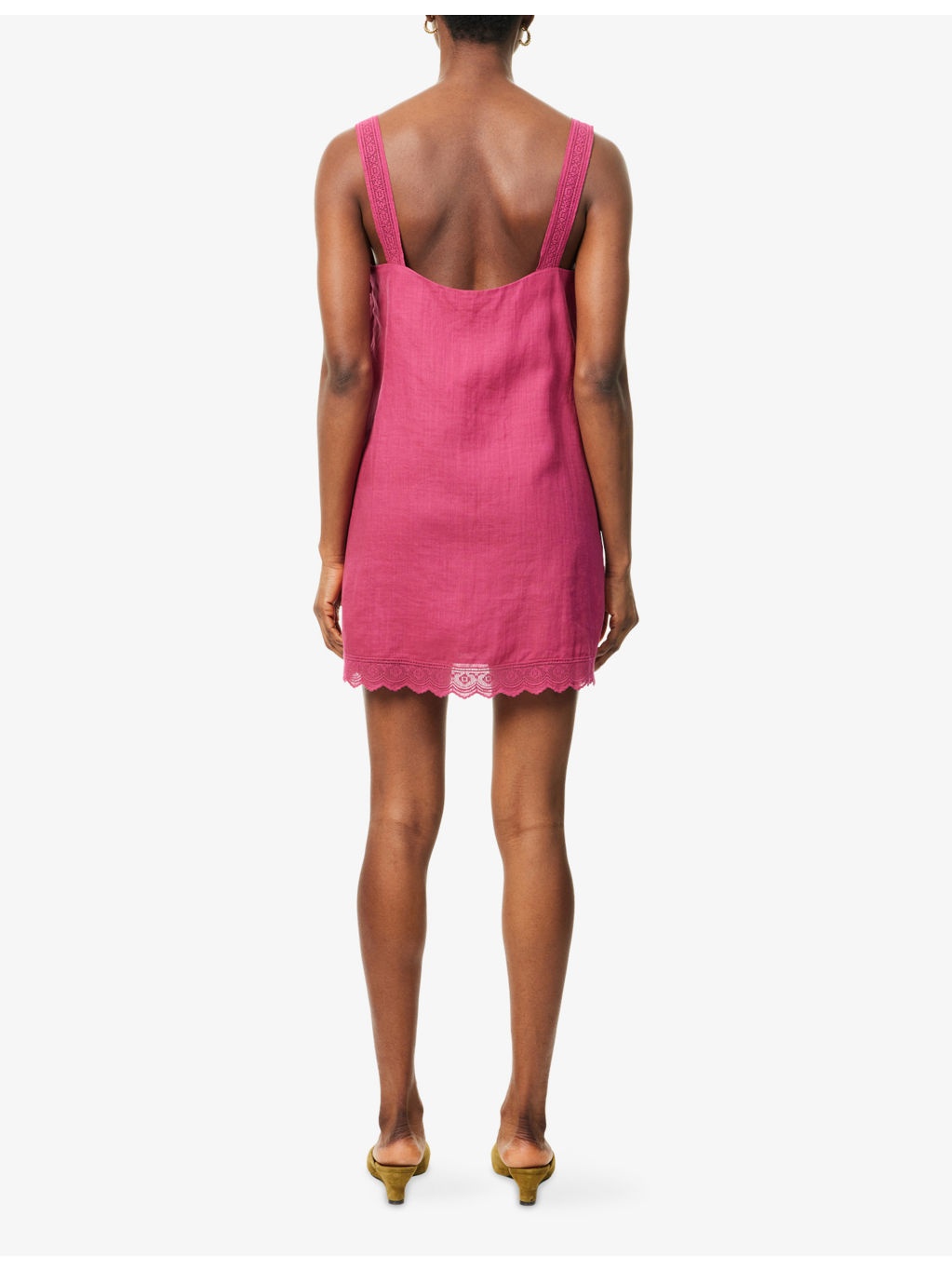 Grace Broderie-Trim Ramie Mini Dress - 4