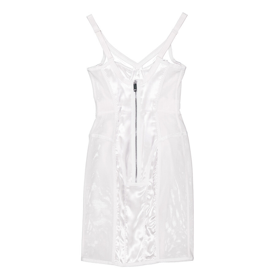 Burberry Optic White Tricot-Mesh Evening Corset Bustier Dress - 6