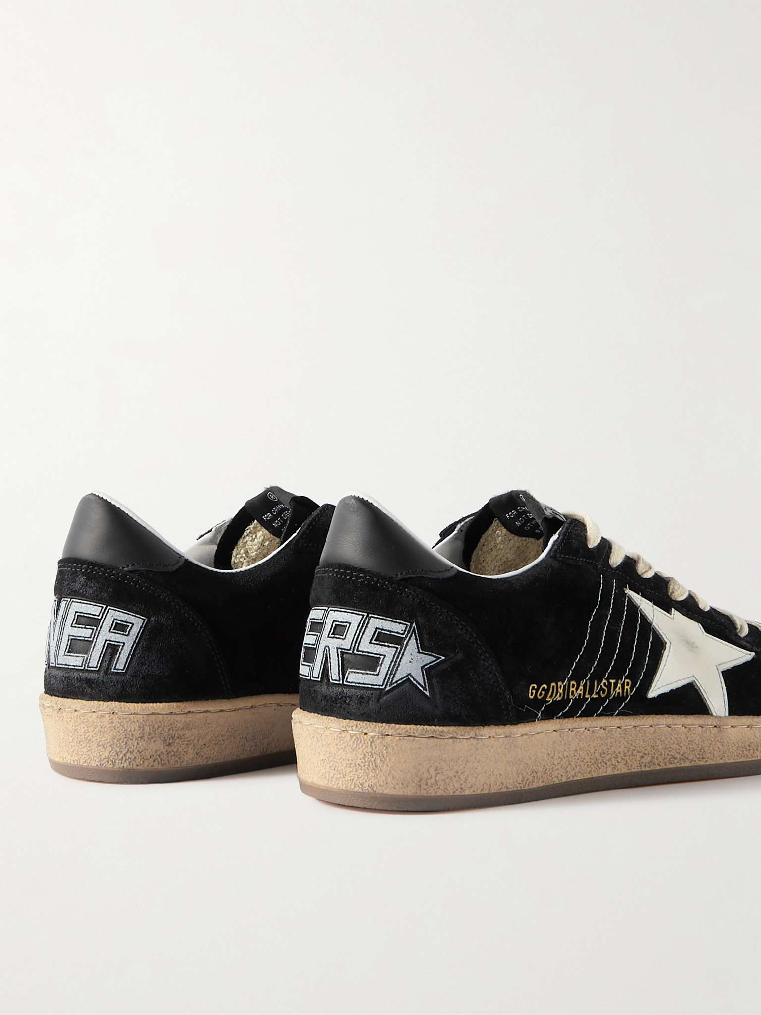 Ball Star Distressed Suede and Leather Sneakers - 5