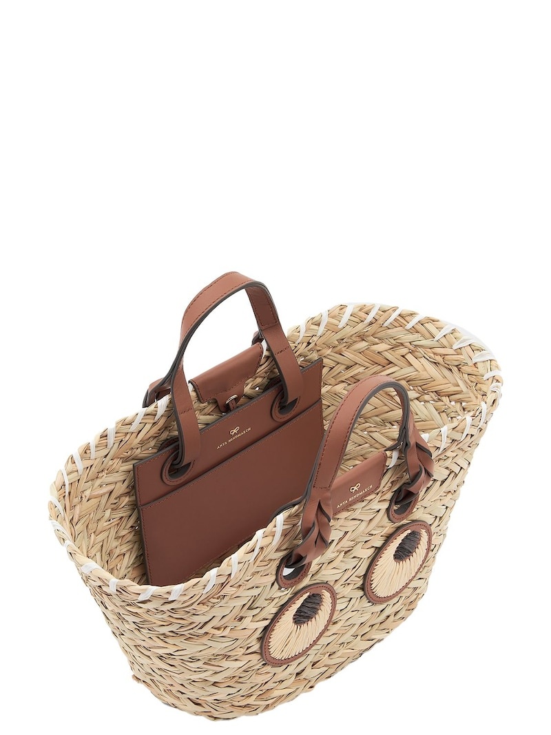 Small Paper Eyes basket tote bag - 5