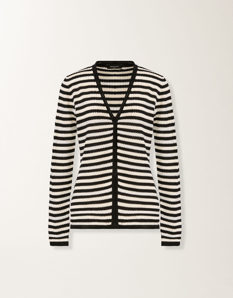 Organic cotton cardigan with micro sequins 1