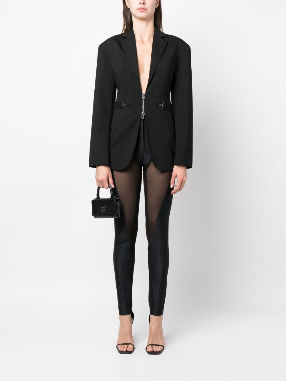 sheer-panel flared trousers - 2