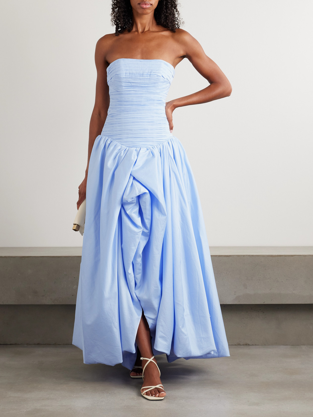 Violette Strapless Ruched Cotton-poplin Gown - 2