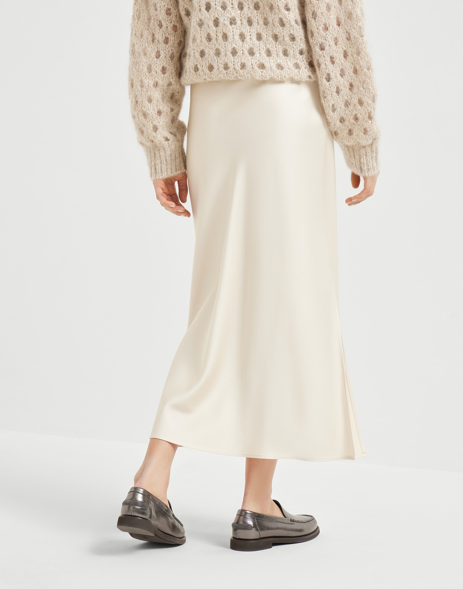 Satin cady fluid pencil skirt - 2