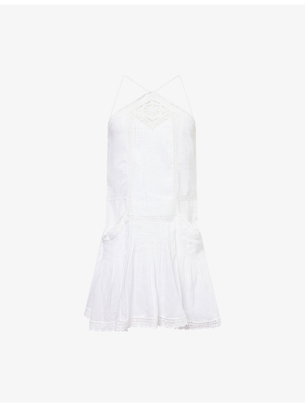 Geraldine Lace-Trim Cotton Mini Dress - 1