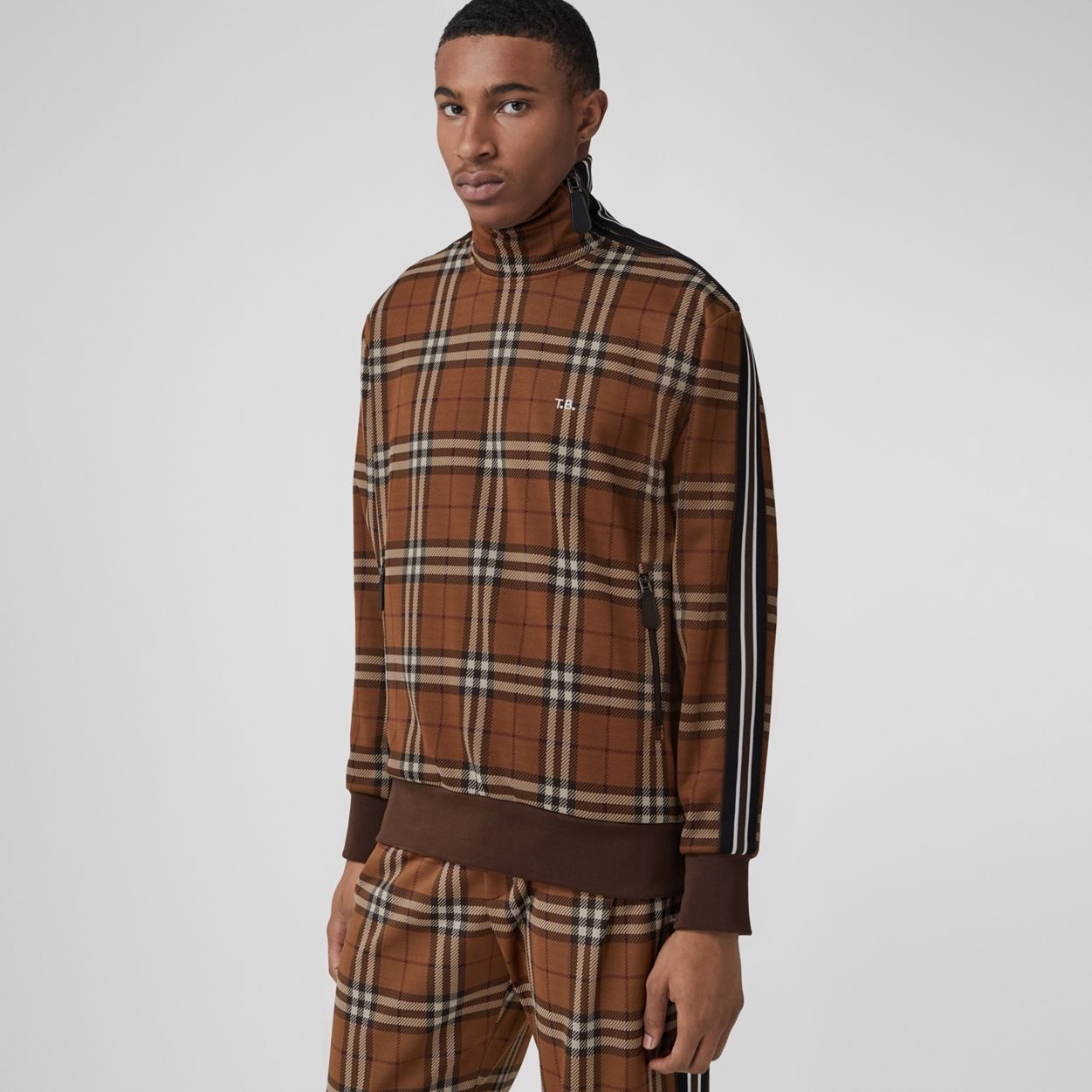 Check Funnel Neck Sweater - 6