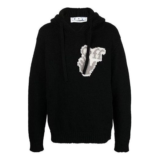 Off-White Knitted Hooded Sweatshirt 'Black' OMHA128F21KNI0011009 - 1