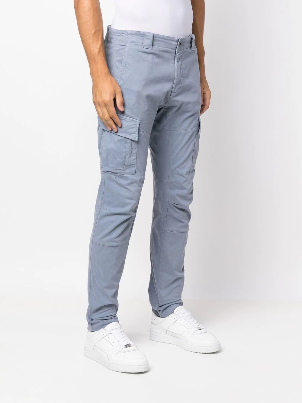 logo-patch chino trousers - 3