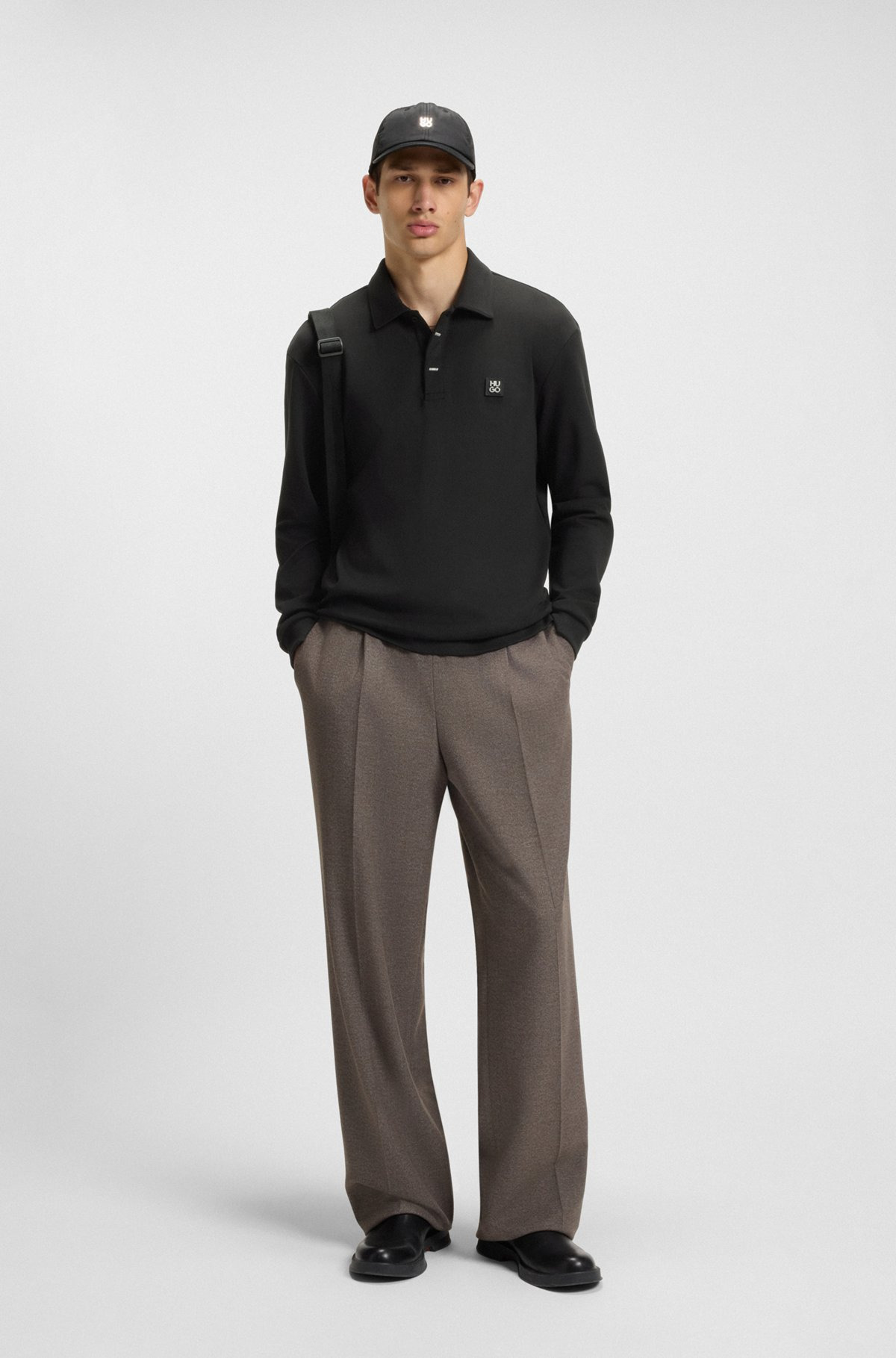 POLO-STYLE SWEATSHIRT WITH COVERED PLACKET - 4
