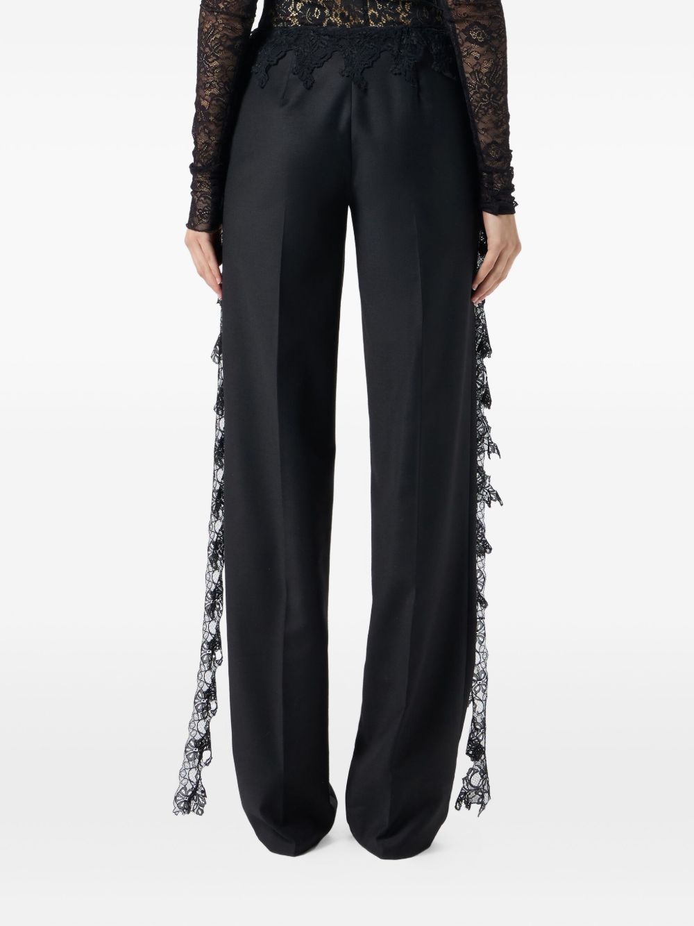 lace-detail trousers - 4