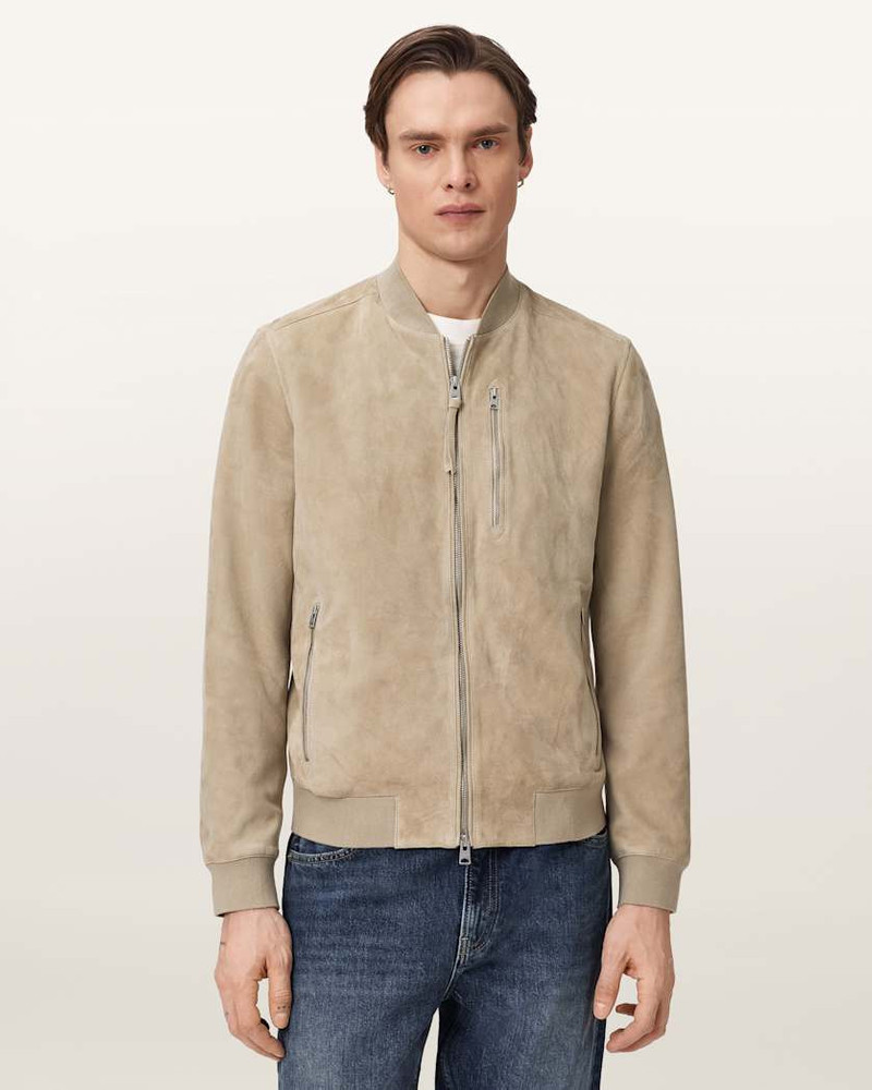 ALLSAINTS KEMBLE SUEDE BOMBER JACKET outlook